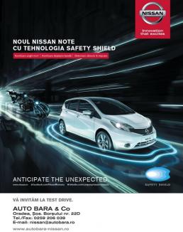 Noul Nissan Note cu tehnologia safety Shield, în drive test, la Auto Bara! 